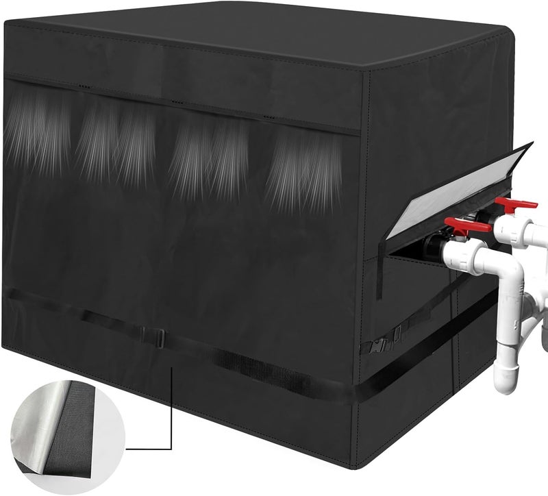 tiscover Pool Heater Cover for Hayward,1200D double layer fabric Pool Heater Cover for Outside Units Pool Heater Winter Cover Waterproof Pool Pump Covers Pool Pump Equipment Cover 40" L X 34" W X31 H - Image 1